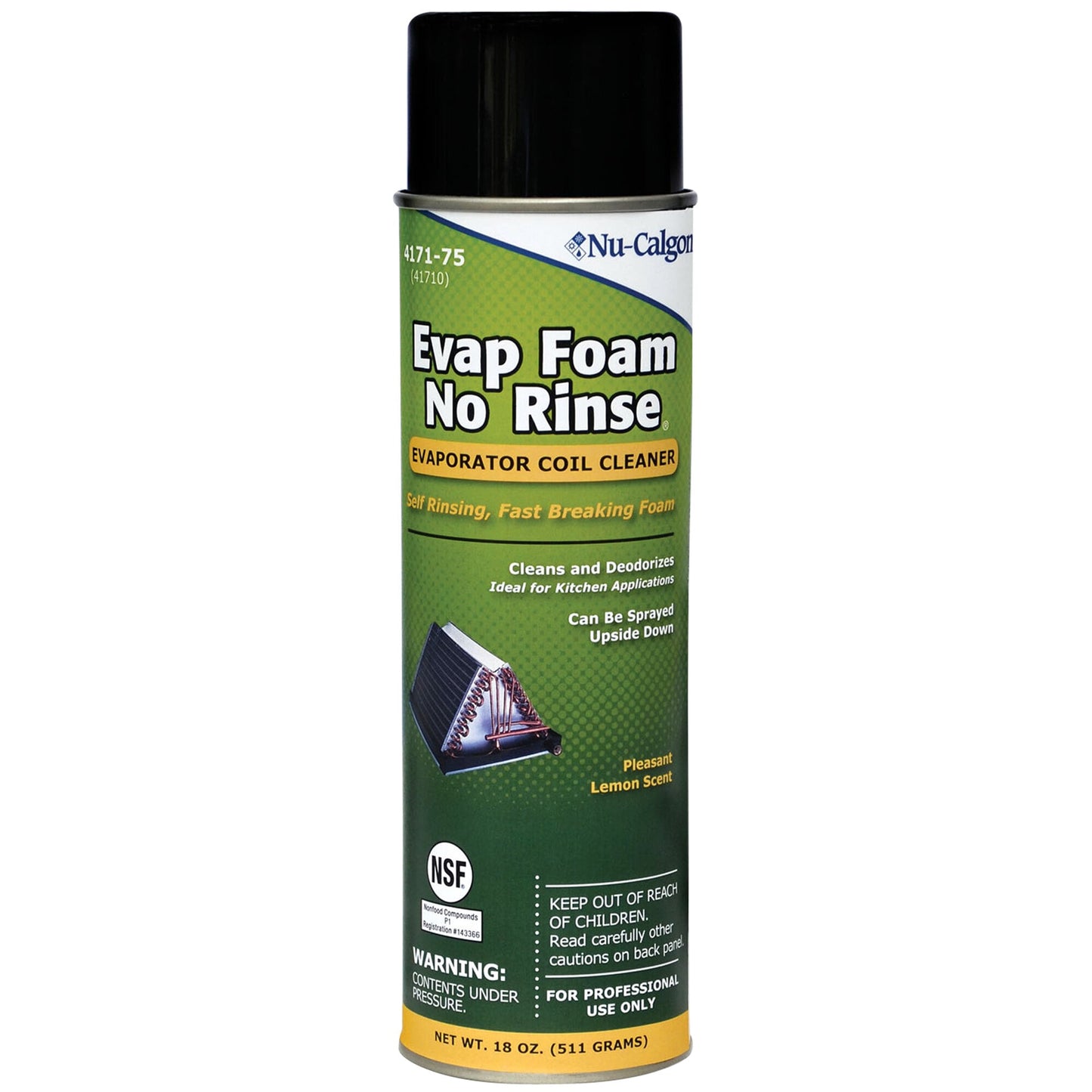 Representative no-rinse evaporator coil cleaner for residential HVAC