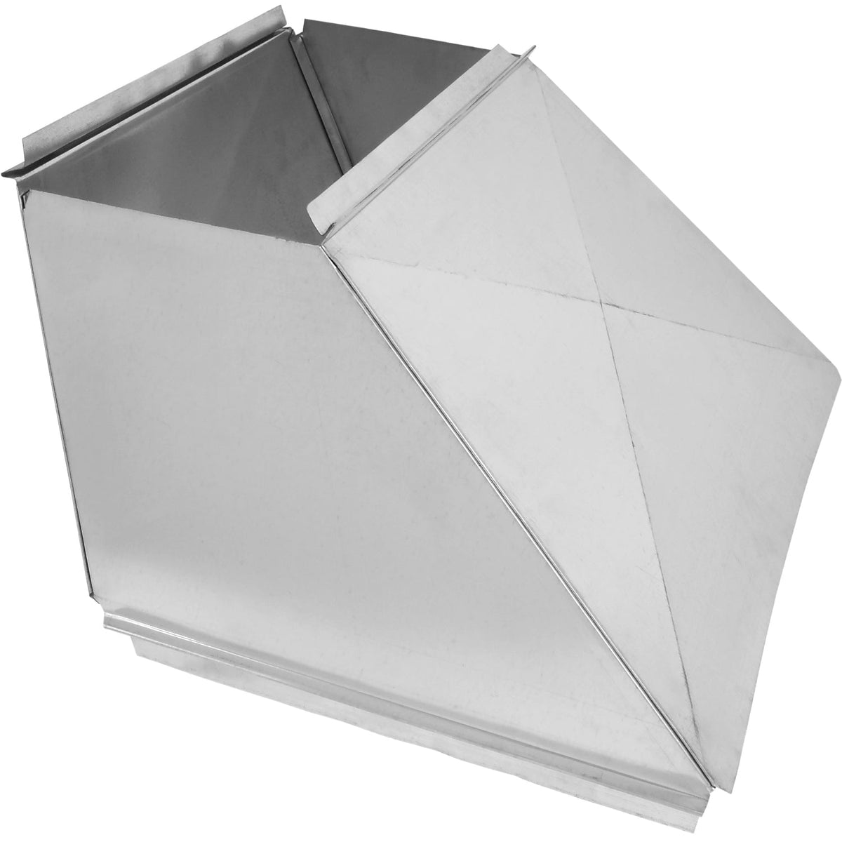 Representative galvanized residential HVAC sheet metal transition
