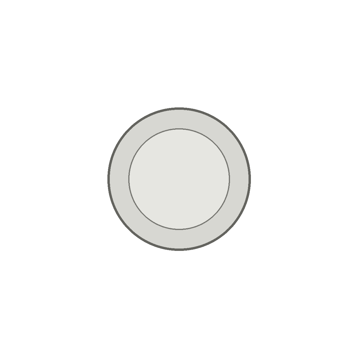 Generic galvanized round HVAC duct end cap on white background