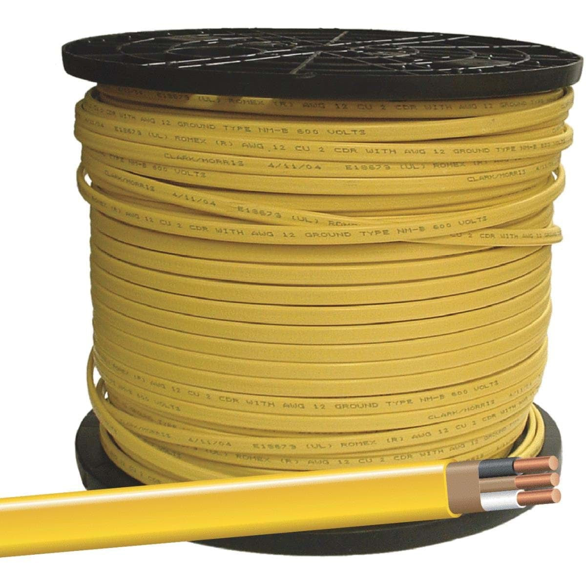 Representative 12/2 NM-B residential electrical cable spool