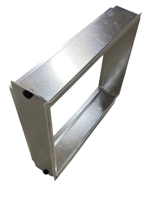 Representative galvanized residential HVAC air handler filter rack