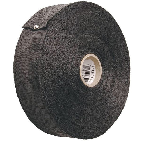 Representative black woven HVAC duct hanger strap roll