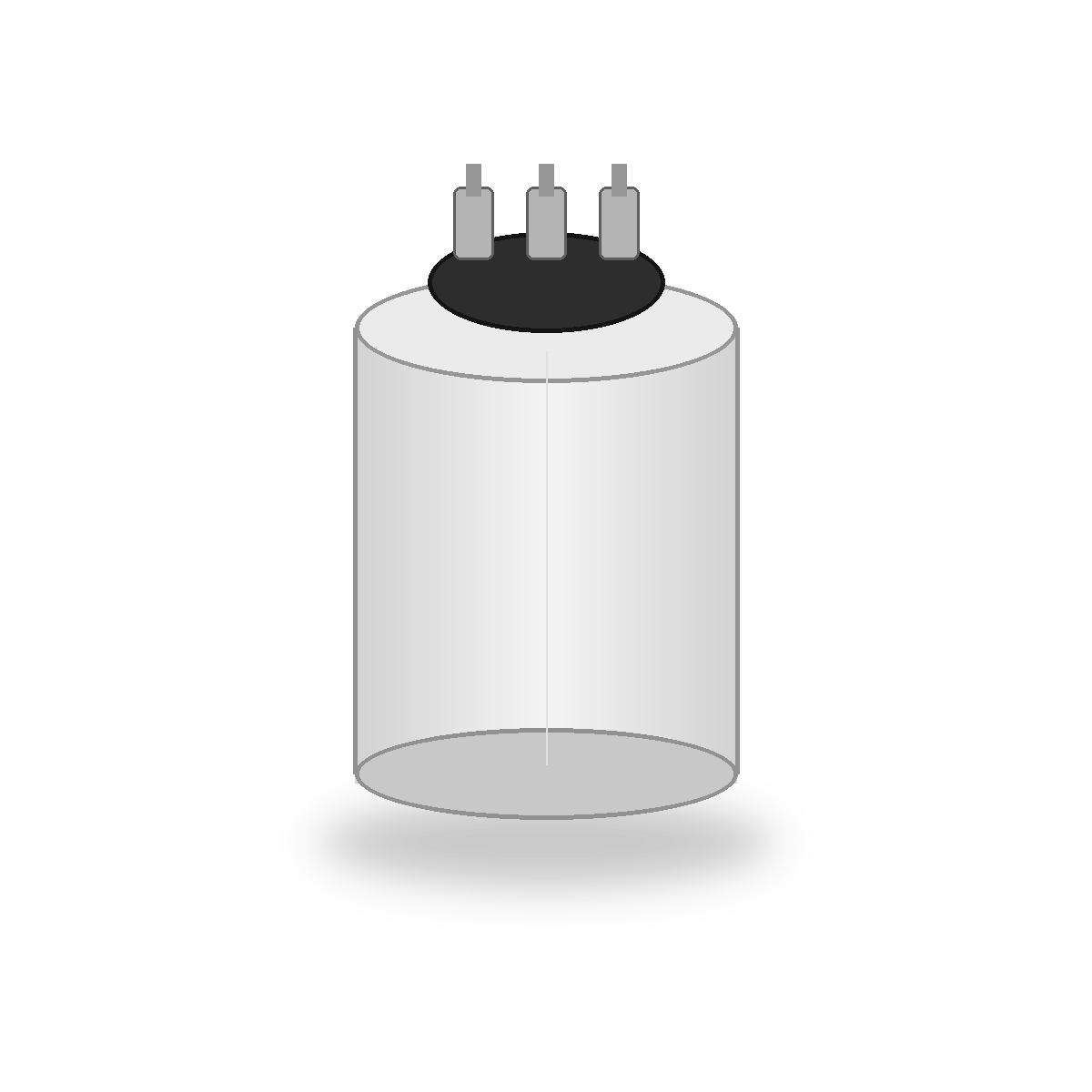 Dual run HVAC capacitor 440V on white background