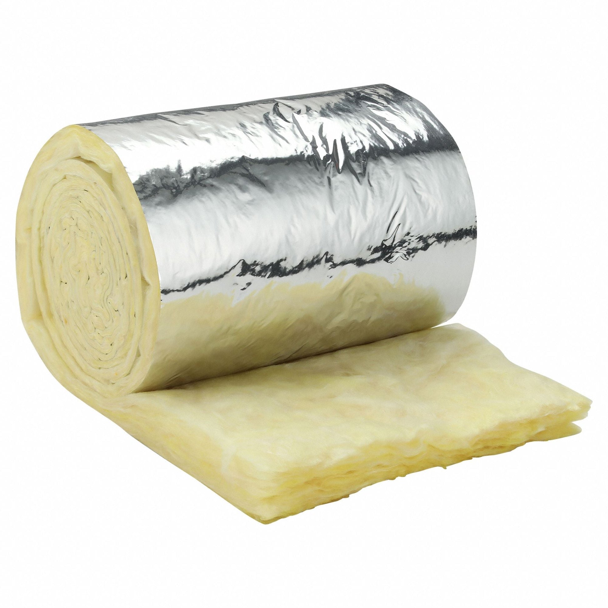 Representative foil-faced fiberglass HVAC duct wrap insulation roll