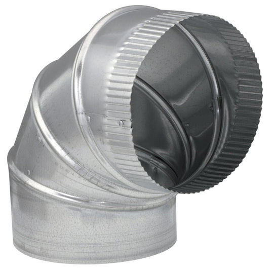 Representative adjustable galvanized round HVAC duct elbow