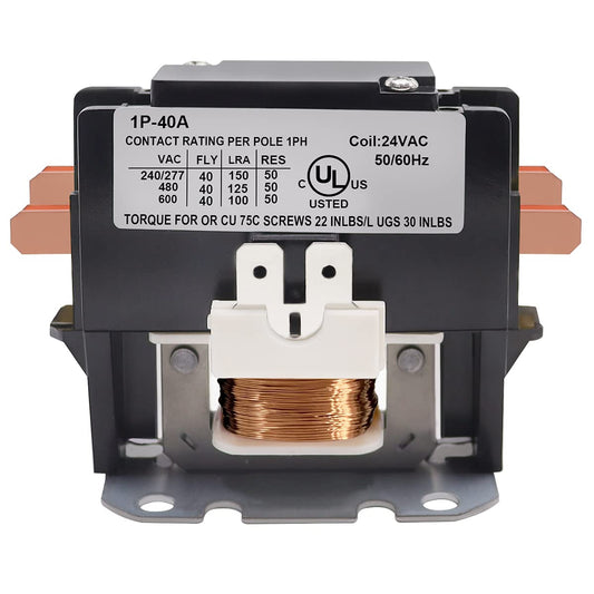 Representative 1-pole HVAC contactor with 24V coil