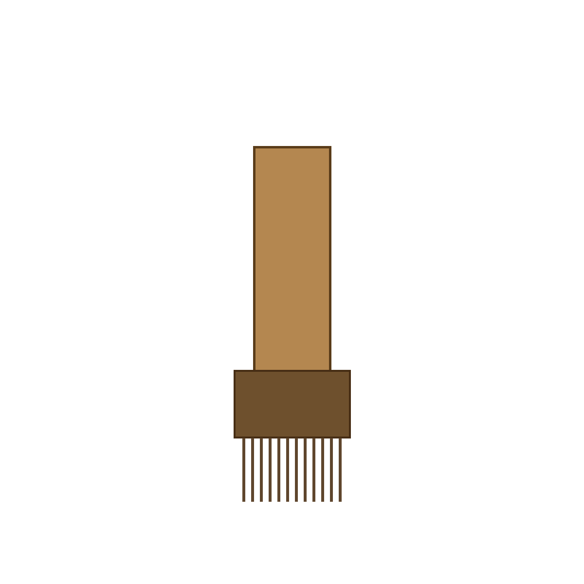 Generic disposable HVAC mastic application brush on white background