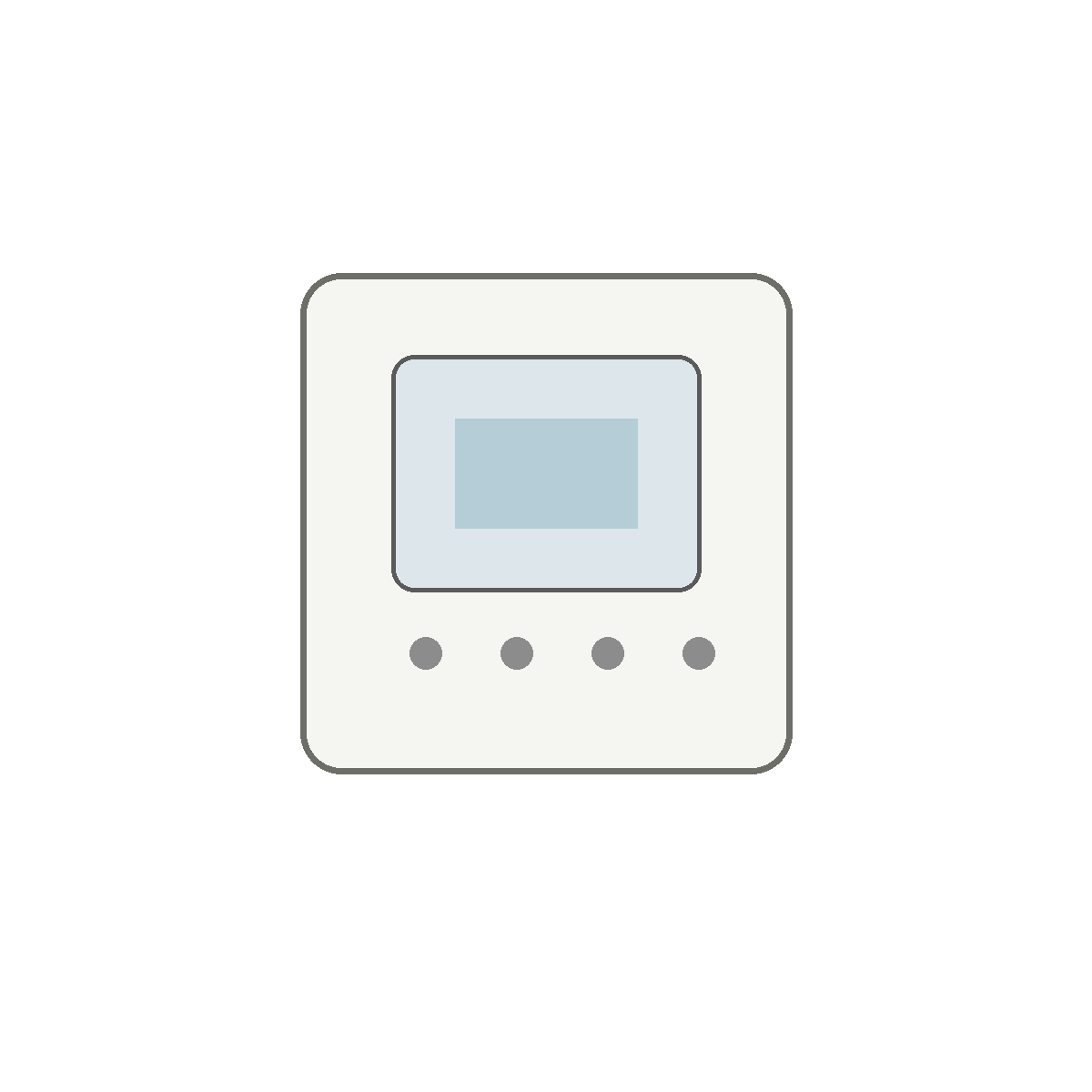 Generic residential HVAC non-programmable thermostat on white background