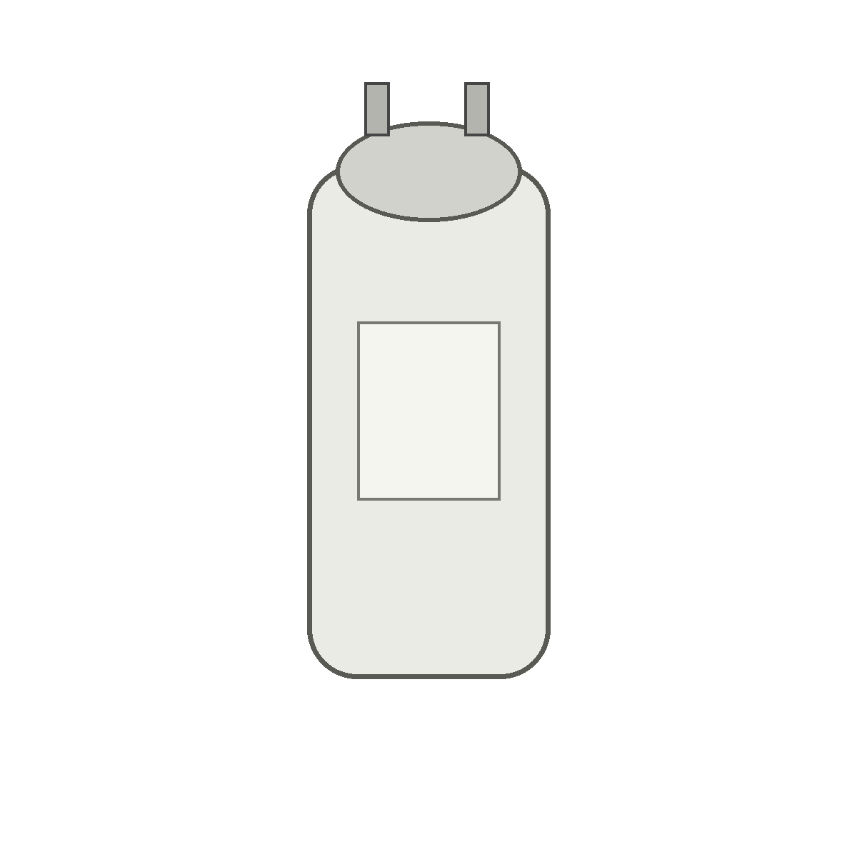 Generic residential HVAC start capacitor on white background