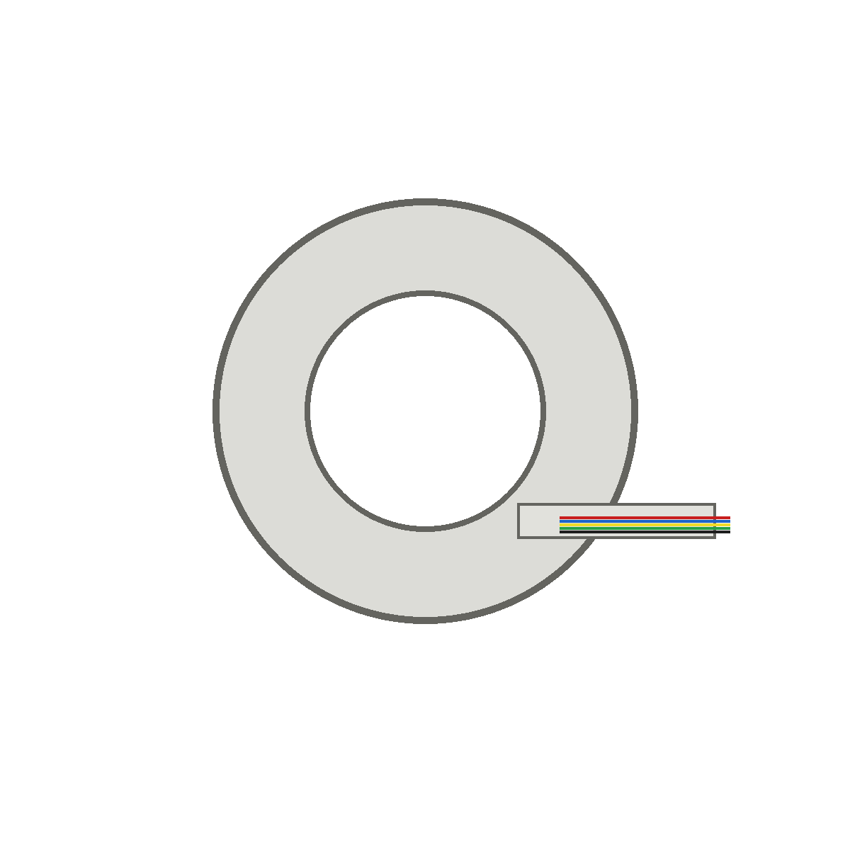 Generic residential HVAC thermostat wire coil on white background
