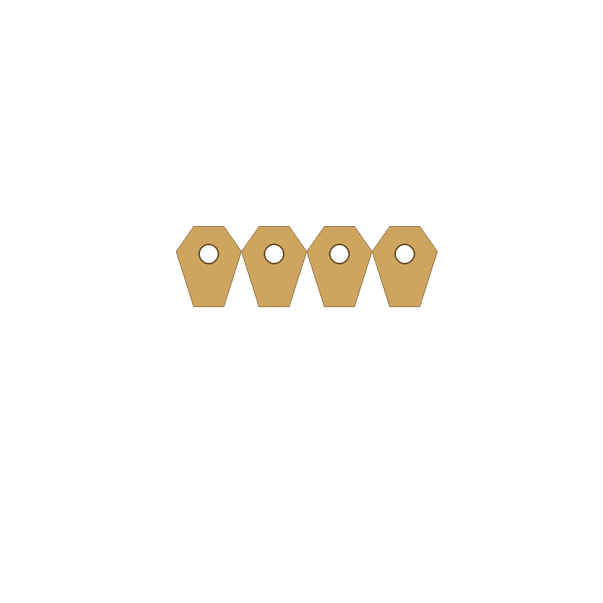 Generic brass mini split flare nuts on white background