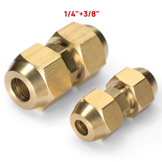 Representative brass flare union fittings for mini split refrigerant line sets
