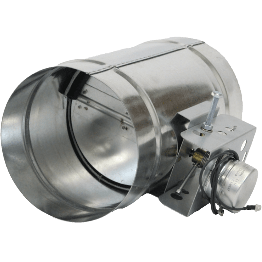 Representative 24V motorized round HVAC zone damper