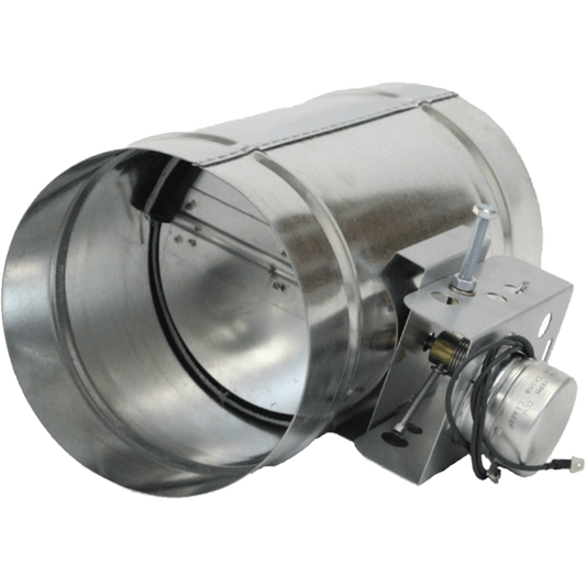 Representative 24V motorized round HVAC zone damper