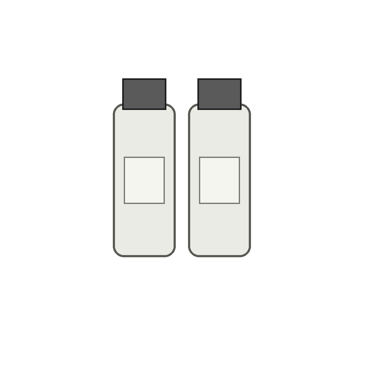 Generic PVC primer and cement set for HVAC condensate drains on white background