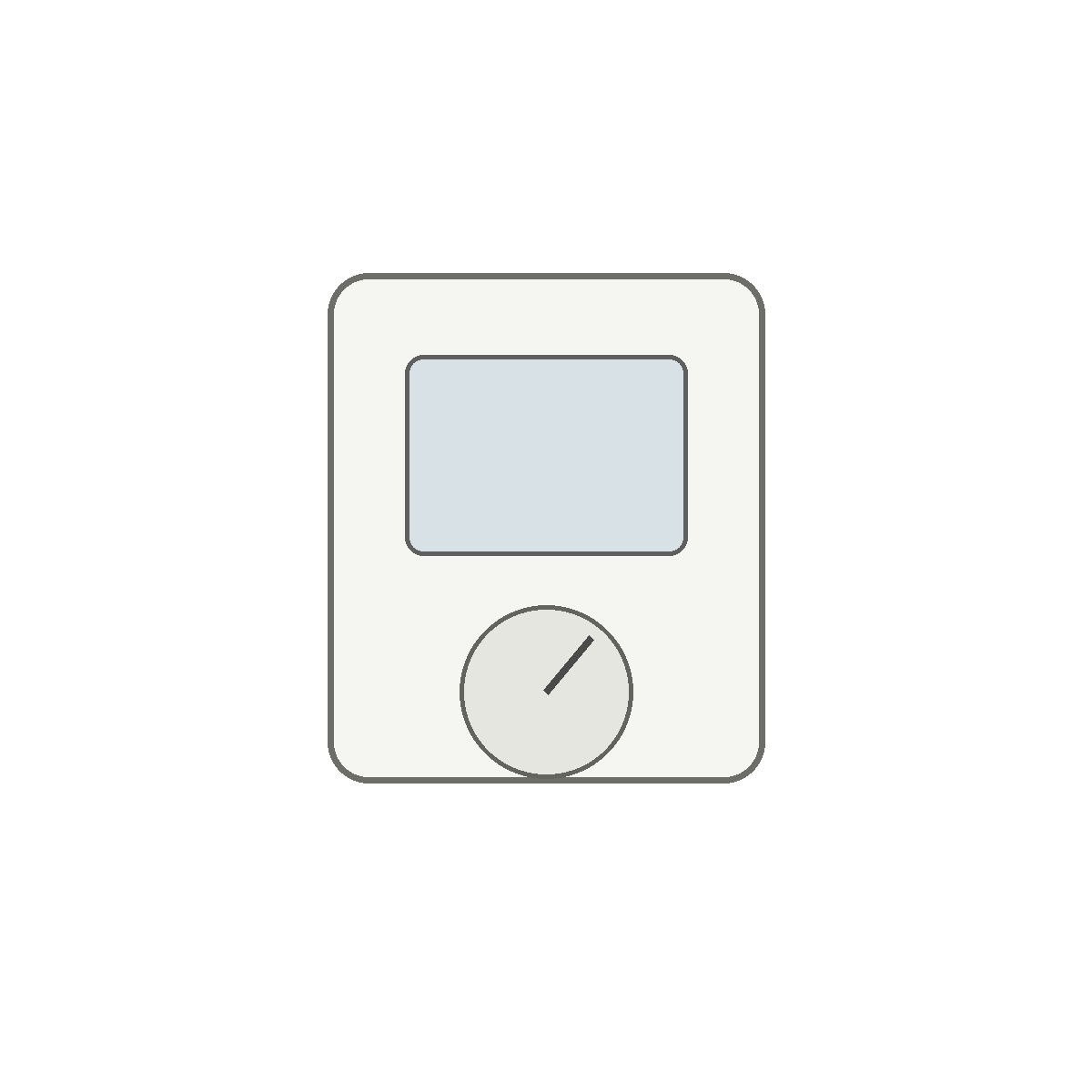 Generic residential HVAC humidistat dehumidification control on white background