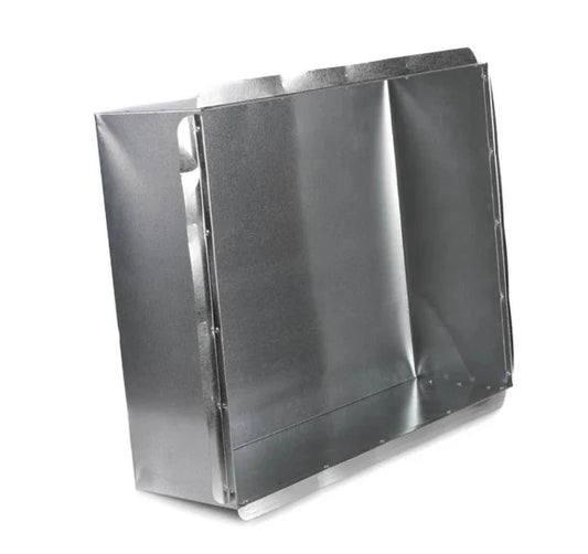 Representative galvanized residential HVAC return air box plenum