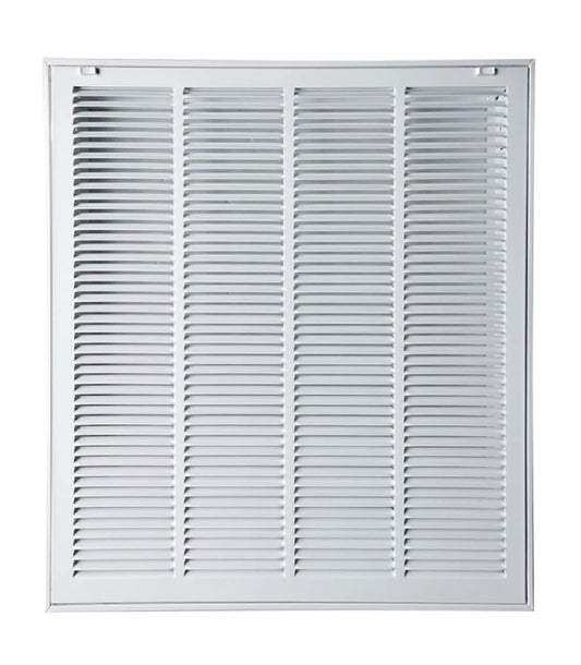 Representative white steel HVAC return air grille