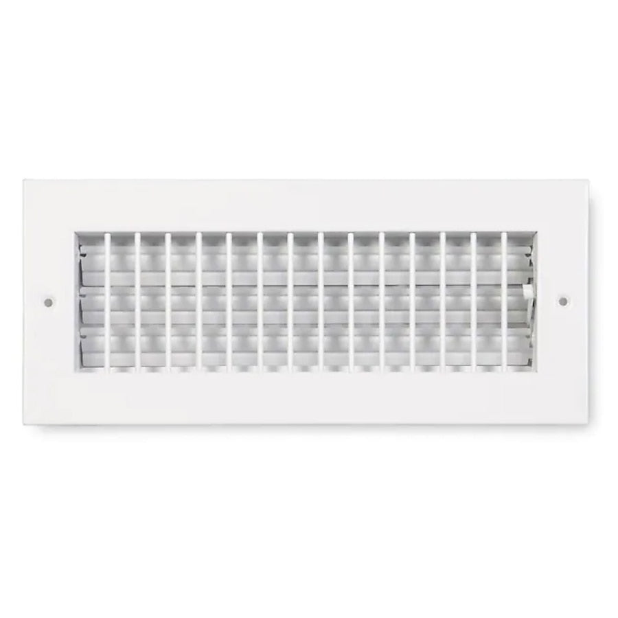 Representative white steel HVAC supply air register