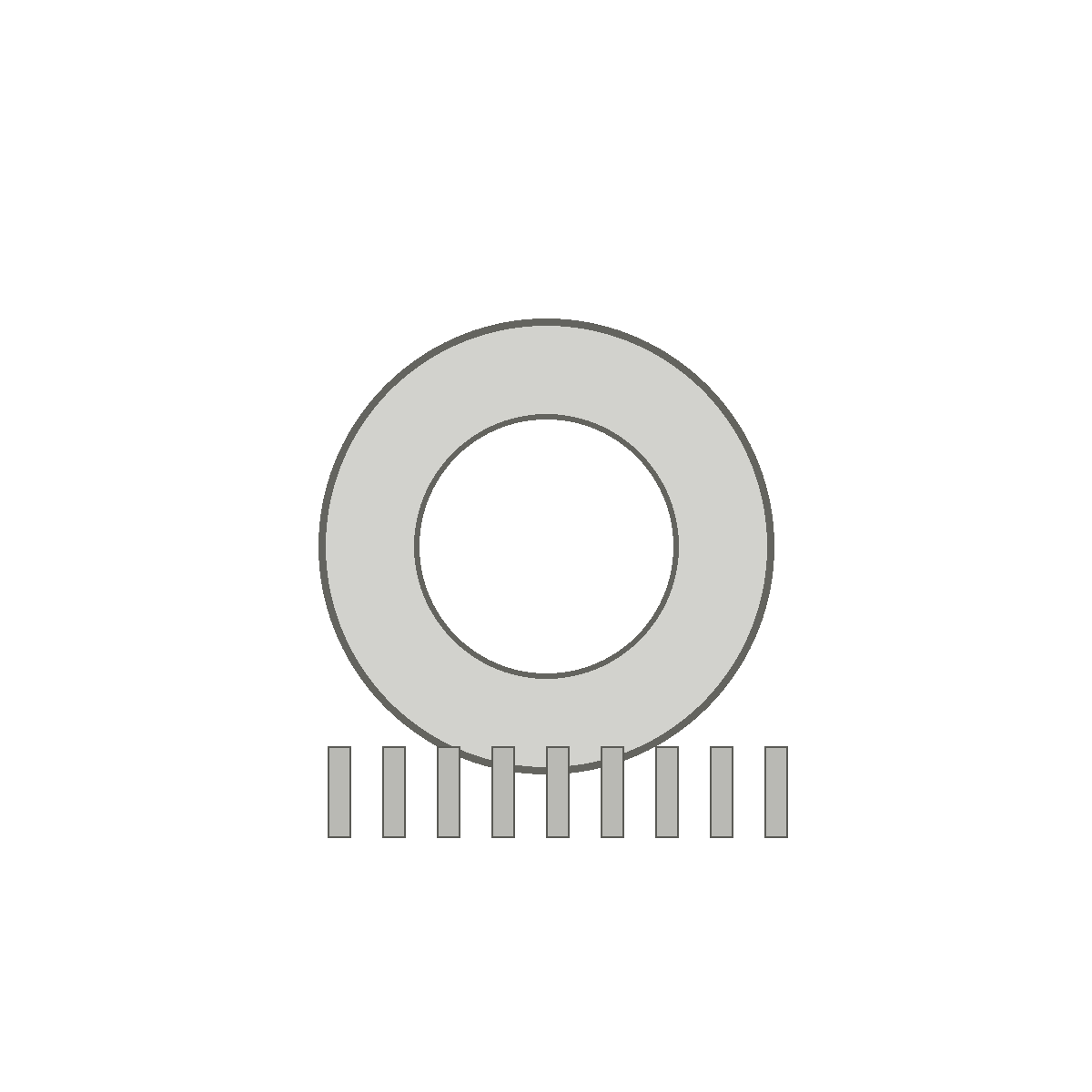 Generic galvanized round duct start collar on white background