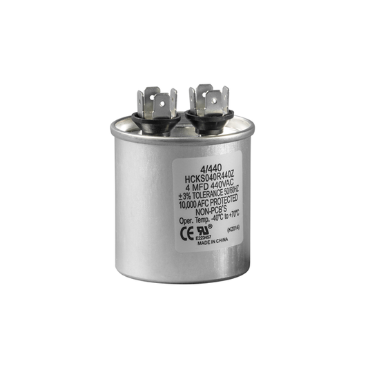 Representative single run 440V HVAC capacitor