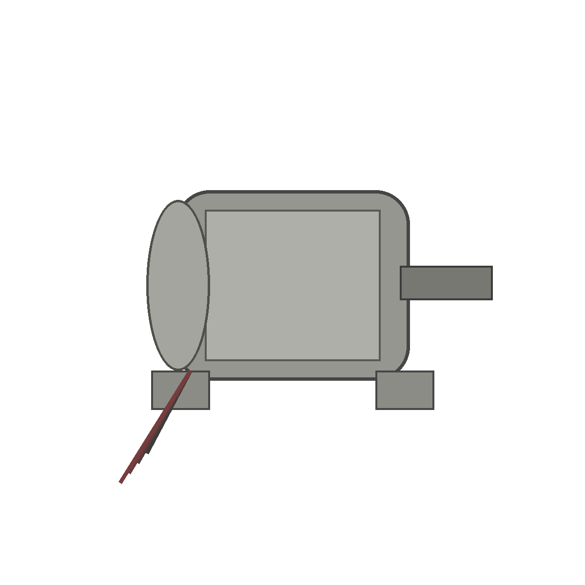 Generic universal residential HVAC PSC blower motor on white background